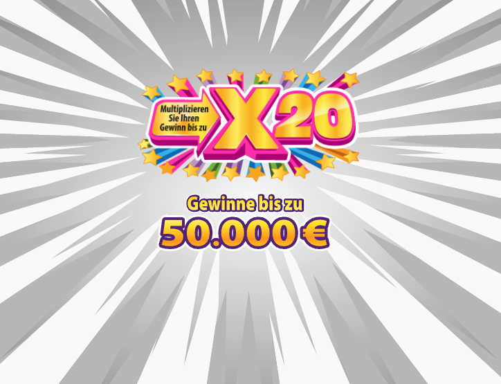 Darstellung des Logos des X20 Loses mit dem H&ouml;chstgewinn von 50.000 Euro