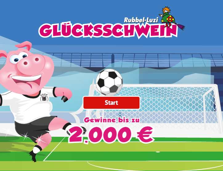 Abbildung des Startbildschirms zum Rubbelloses Glücksschein Fußball