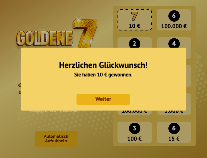 Goldene 7 - Gewinninfo