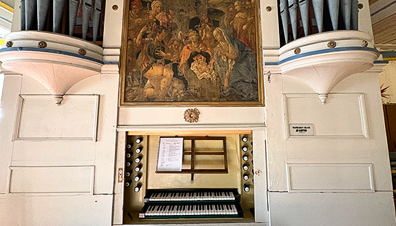 Orgel in Eichenbarleben mit LOTTO-f&ouml;rdert-Schild