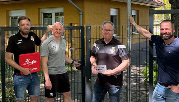 Oliver Wildgrube, Stephan Examitzki, Thomas Engelhardt und B&uuml;rgermeister Bernd Hieronimus