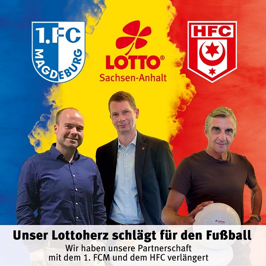 LOTTO Sachsen-Anhalt verlängert Engagement  beim 1. FC Magdeburg und beim Halleschen FC