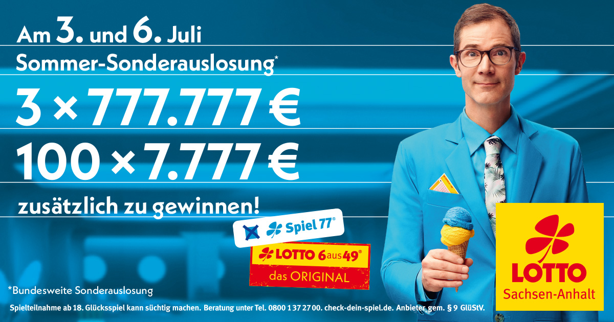 SommerSonderauslosung über Spiel 77 am 3. und 6. Juli 2024