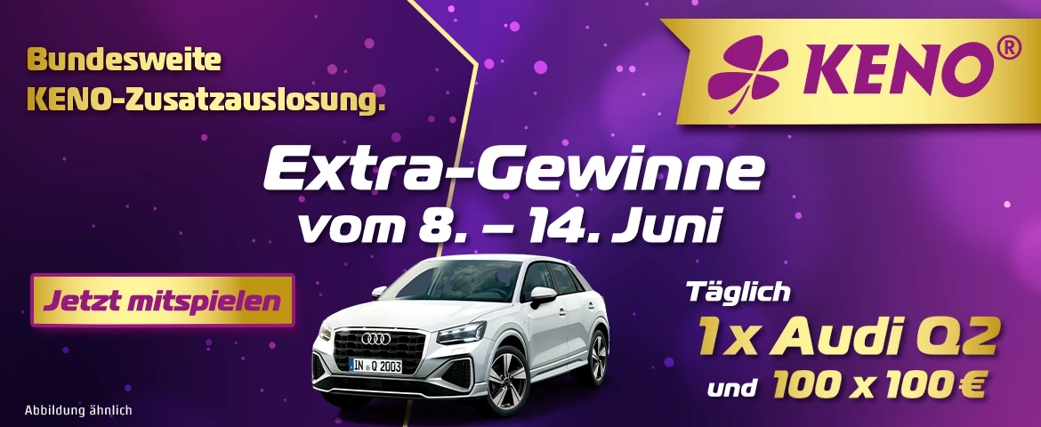 KENO-Zusatzauslosung 8. bis 14.6.2026