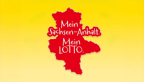 Landkarte von Sachsen-Anhalt mit dem Schriftzug "Mein Sachsen-Anhalt - Mein LOTTO"