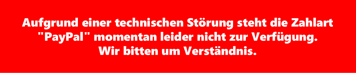 Aufgrund einer technischen Störung steht die Zahlart 