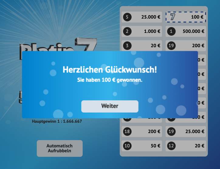 Platin 7 - Gewinninfo