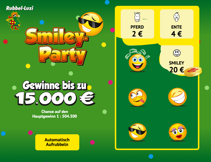Smiley-Party - Aufrubbeln