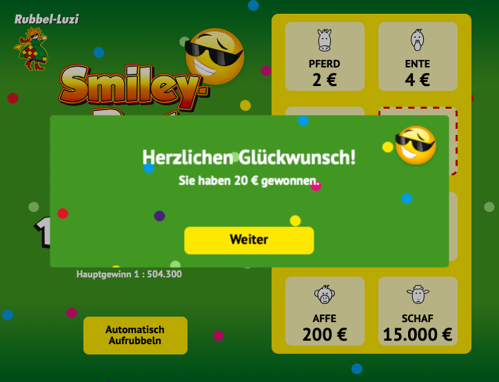 Smiley-Party - Gewinninfo