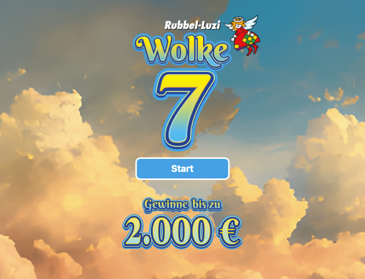 Das Rubbellos Wolke 7 mit dem H&ouml;chstgewinn von 2.000 Euro