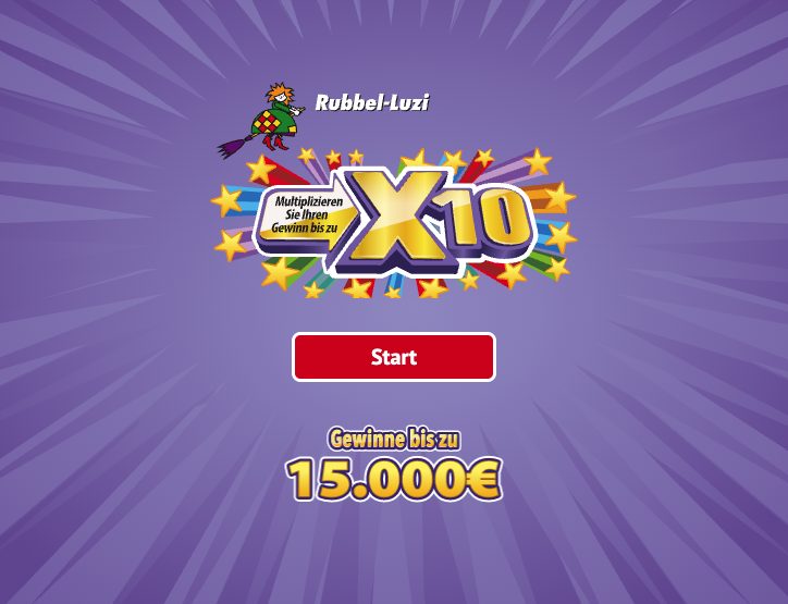 Das ist die Ansicht beim Start des neuen X10-Rubelloses in lila.